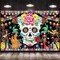 Day of The Dead Backdrop Banner, Extra Large Dia De Los Muertos Banner Skull Mexican Photo Background Party Decorations for Halloween Day of The Dead Decorations, 70.8×43.3inch